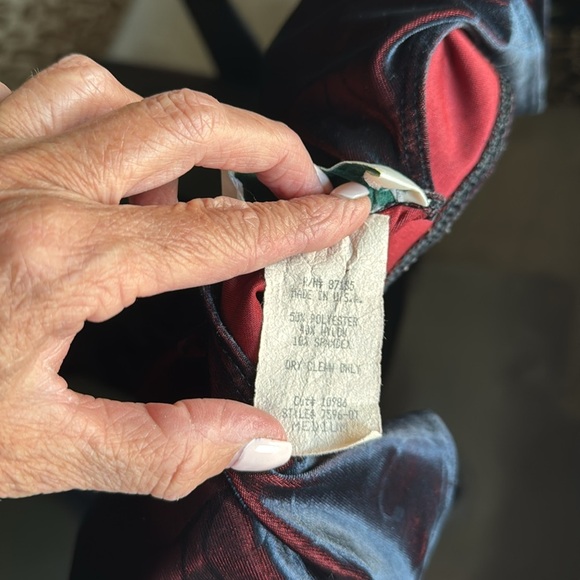 VTG Jay Jacob’s Velvet Maxi Dress Womens M Wine Grunge Dark Romantic Y2K fairy - Picture 6 of 7